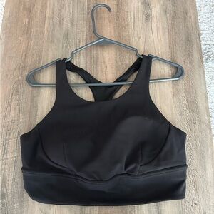 Lululemon Wunder Train Long-line Bra Med Support C/D cups Sz 14 *black*